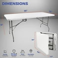 thumbnail image 6 of Sorfey Portable Picnic Table Adjustable Height Folding Table, 6’ White, 6 of 7