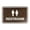 Walnut, variant on Classic Framed Unisex Restroom Sign (Walnut) - Medium