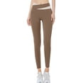 thumbnail image 1 of MIASHUI Color Block Tight High Waist Workout Yoga Pants Tummy Control Moisture Wicking Quick Dry Breathable Running Fitness Long Pants Coffee,XL, 1 of 5