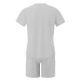 thumbnail image 4 of Tiweut Men's Short Sets Male Letter Print Short Sleeve Crew Neck T Shirt Shorts Two Piece Loose Fit Man's Clothes Suit Grey,6XL, 4 of 5