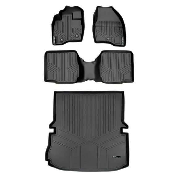 SMARTLINER 3 Rows Custom Fit Floor Liners Compatible with 2017 - 2019 Ford Explorer 7 Passenger (Gasoline | 2nd Row Bucket Seat with Center Console)