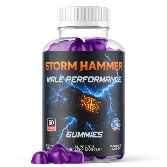 Storm Hammer Gummies Advanced Formula All Natural Vitamin Supplement StormHammer 60 Gummies