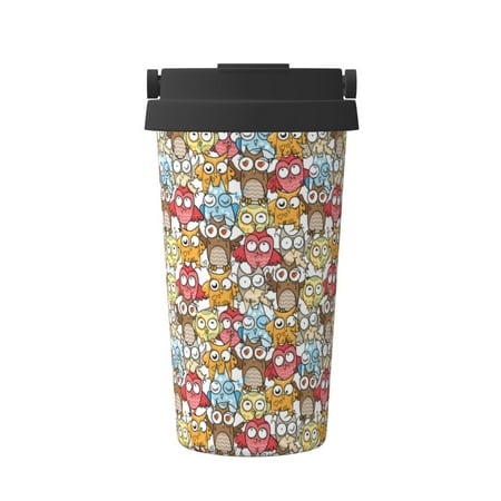 

KLL Cartoon Owls 1 Pattern Stainless Steel Vacuum Insulated Tumbler - Carry Insulated Coffee Mug - Reusable Insulated Cold Brew Iced Coffee Cup Thermos