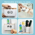 thumbnail image 6 of Toothbrush Holder Wall Mounted, Multi-Functional Toothbrush and Toothpaste Dispenser for Bathroom, with 5 Toothbrush Slots, 2 Toothpaste Squeezers and 4 Cups(Pink), 6 of 8