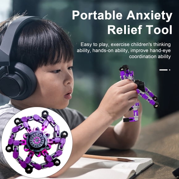 Deformation Spinning Top Portable Stress Relief Fingertip Mechanical Gyro Educational Chain Spinner Sensory Toy Kids Adults Gift
