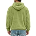 thumbnail image 3 of Oksale Fuzzy Pet Pouch Hoodies for Men Soft Cozy Sherpa Fleece Hoodie Sweatshirts with Kangarooo Pockets Long Sleeve Winter Clothes Army Green S, 3 of 7