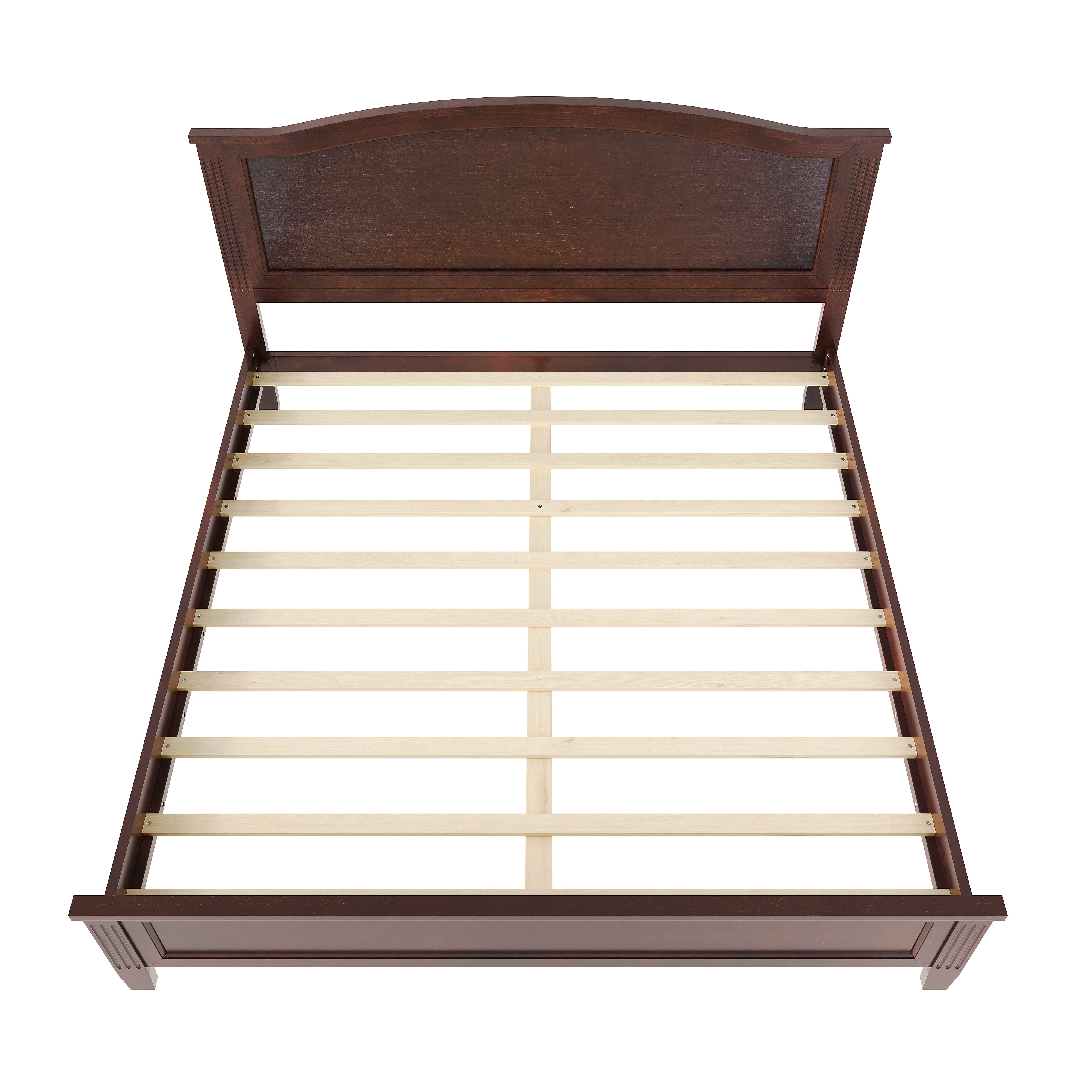 Euroco Wood King Size Wood Platform Bed, Espresso