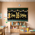 thumbnail image 6 of Golden Balloons Happy Birthday Party Banner Decorative Flag for Sweet 16 Indoor Event Celebration, 6 of 8