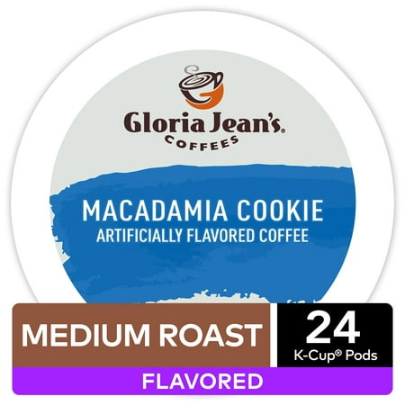 Gloria Jeans Coffee Macadamia Cookie Flavored K-Cup Pods, Light Roast, 24 Count for Keurig