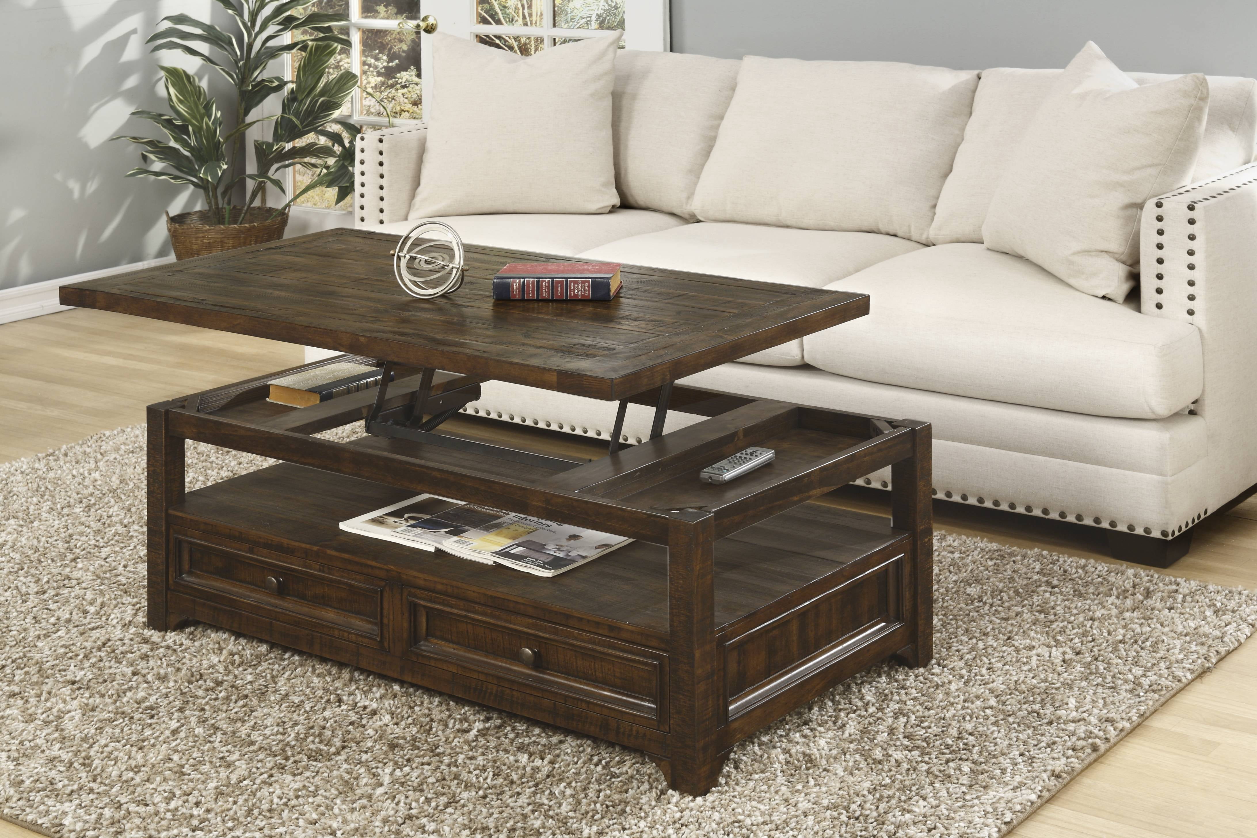 Martin Svensson Home Lisbon Lift-Top Coffee Table, Dark Mocha