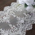 thumbnail image 3 of BalsaCircle 15x117" Ivory Premium Lace Table Runner Scalloped Edges Party Events Decorations, 3 of 8