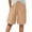 A-Khaki2216, variant on XIAONU Womens Solid Bermuda Shorts Drawstring Waist Side Pockets Bottoms
