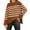 Brown, variant on Women's Casual Striped Loose Round Neck Pullover Sweater for Fall Winter Striped Patterns,Light Brown,S
