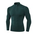 thumbnail image 2 of Qarigey Ropa interior térmica para hombre, camisetas deportivas de invierno de alta elasticidad para hombre, jersey largo con cremallera para Camisetas Verde oscuro Qarigey AP013564-08, 2 of 6