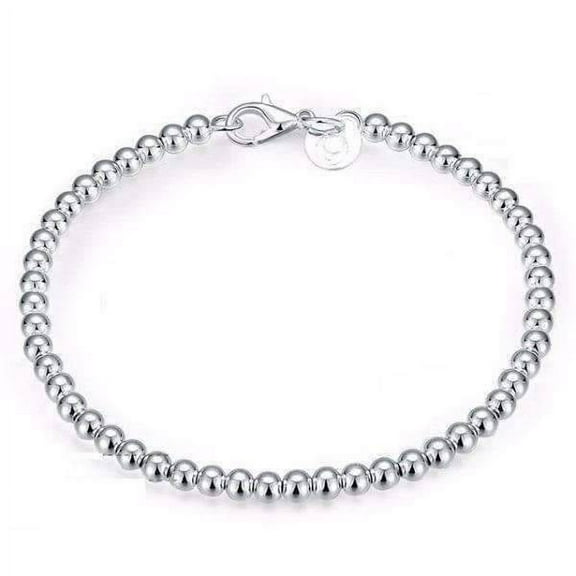 Classic Delicate Beads Silver Bracelet for Woman Perfect for Any Occasion