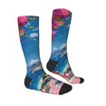 thumbnail image 3 of Fotbe Colorful Mediterranean Village print Women's Men's Novelty Crew Socks Cotton Socks Knee High Socks for Walking,Running,Nurses,Pregnancy, 3 of 8