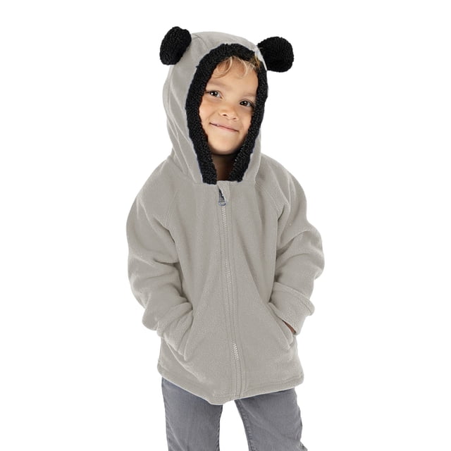 FAOWME Sweat à Capuche Chaud pour Enfants Garçons Filles Automne Hiver Gris 3-4 Ans