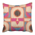 thumbnail image 1 of BOSDECO Folk Ikat Pattern Abstract Design Artistic Color Cotton Drapery Ethnic Geometric Pillowcase Pillow Cover 18x18 inch, 1 of 1
