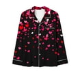 thumbnail image 4 of FDGIU ‌‌‌‌Women's Valentine Pajama Set - 2 Piece Sleepwear Long Sleeve Button Down Shirt & Pants PJs, 4 of 5