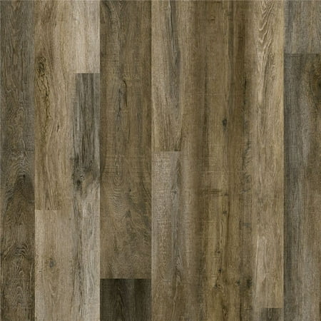 Dekorman Take Home Sample SPC Click-Locking Flooring #FS703 - Mocha Oak, 60in L x 9in W per plank, 5mm Thickness + 2mm IXPE Foam back padding. Sample Size: 9in W x 10 in (Best Padding For Laminate Flooring)
