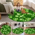 thumbnail image 6 of St. Patrick's Day Round Area Rugs Collection 8', Spring Shamrock Leaves Polka Dots Dark Green Non Slip Indoor Circular Throw Runner Rug Floor Mat Carpet for Living Room Dining Table Bedroom Nursery, 6 of 9