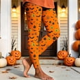 thumbnail image 5 of Yeaiivve Women's Halloween Print Leggings Pumpkin SpiderWeb Bat Graphic Tights Buttery Soft Elastic Waisted Yoga Pants Novelty Cartoon Printed Legging L, 5 of 7