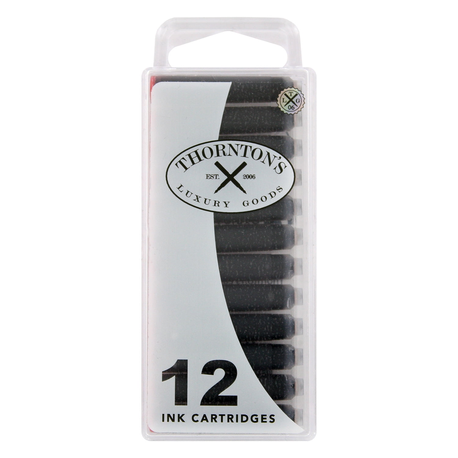Thornton's Luxury Goods Short Standard International Fountain Pen Ink Cartridges Oxblood Ink Pack of 12 Refills for Classic Calligraphy Pens Compatible With All Brand Neutral PH Smooth Flow