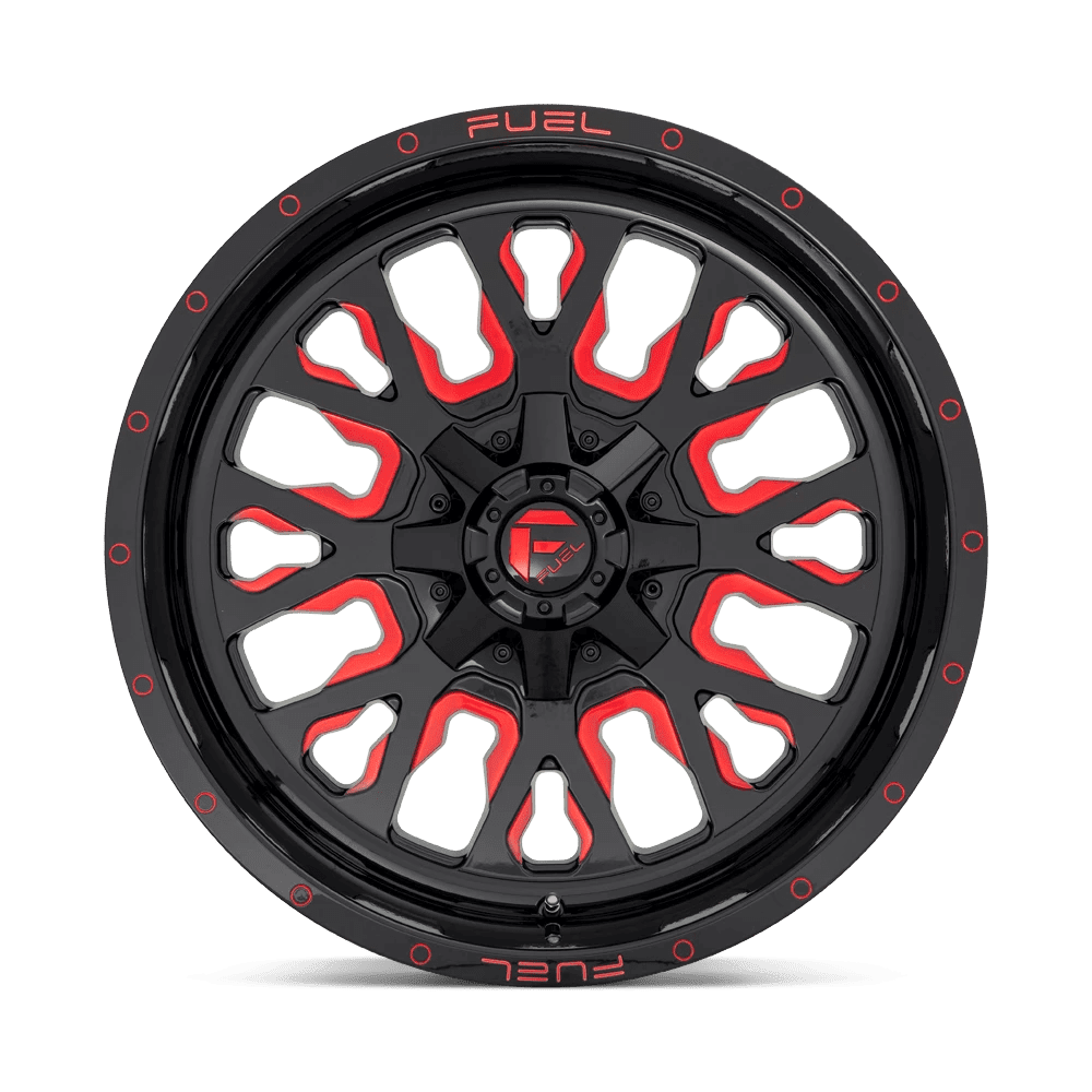 Fuel 1PC Aluminum Rim D612 STROKE 22X10in Gloss Black Red Tinted Clear Finish, D61222009857