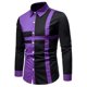 thumbnail image 1 of Camisa informal de rayas a cuadros para hombre, con solapas abotonadas, suave y cómoda, deportiva, de talla grande, 1 of 6