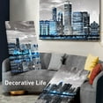 thumbnail image 2 of Wall Decor Living Room Modern City Chicago Skyline Pictures Canvas Wall Art for Bedroom Poster for Office 3 Pieces Set Wood Framed Night Scene Prints Paintings for Home Decorations, 2 of 6