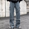 thumbnail image 2 of Ketyyh-chn99 Jeans Homme 2024 Mode Pantalon Ample Pantalon Cargo Randonnée Pantalon à Multiples Poches Bleu,m, 2 of 5