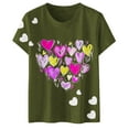 thumbnail image 3 of WILLBEST T-Shirts Mode Femme Valentines Day Imprimé Col Rond Manches Courtes T-Shirt Décontracté (3), 3 of 4