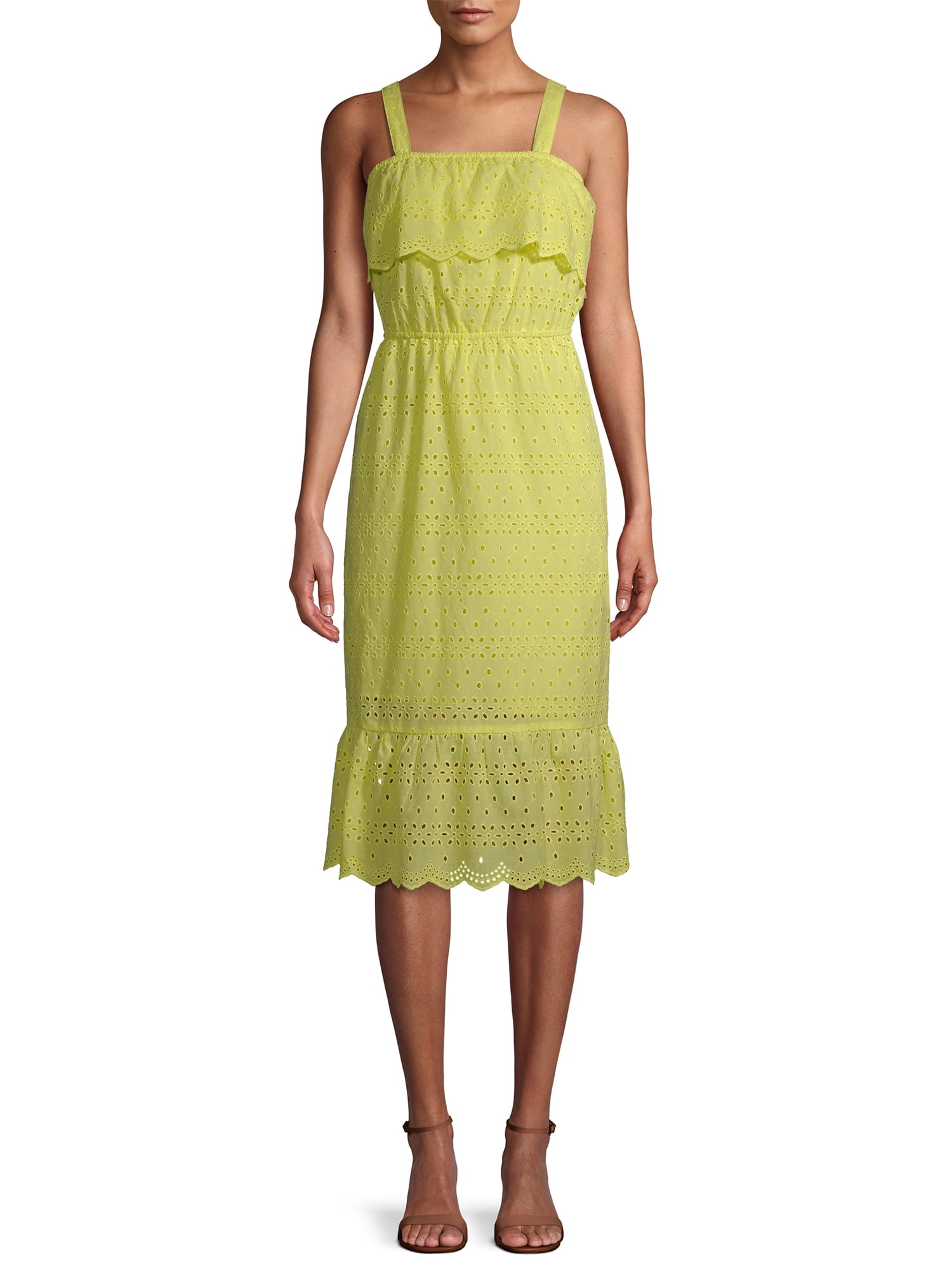 Time and Tru Women's Eyelet Dress - Walmart.com