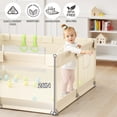 thumbnail image 2 of Corral para bebés UANLAUO 120x120 cm beige con malla de seguridad, 2 of 6