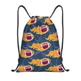 thumbnail image 1 of Lsque Burning Rugby Balls Print Drawstring Backpack Bag Sport Gym Sackpack Cinch Bags Drawstring Bags Draw String Sport Bag-Small, 1 of 6