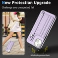 thumbnail image 6 of Nalacover Wallet Case for iPhone 14, Business PU Leather Unique Design Wristband Kickstand Credit Card Holder Slots Shockproof Scratch Resistant Phone Case for iPhone 14,Purple, 6 of 6
