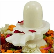 Shivling (Approx. 4 Inches) White Marble Stone Shivalingam