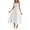 White, variant on Up to 65% Off! Fmbrln Womens Summer Adjustable Spaghetti Strap Dress Fashion Sleeveless Square Neck Smocked Patchwork Flowy Midi Dress Beach A Line Sundress