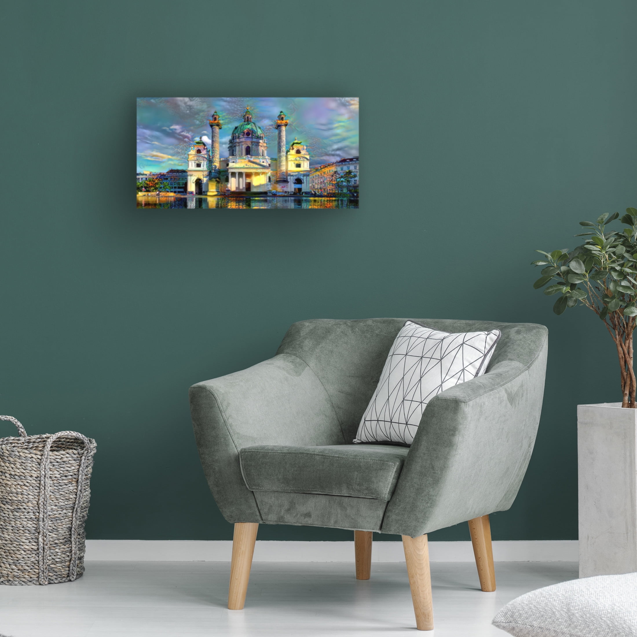 Canvas Wall Art - Pedro Gavidia 'Vienna Austria Karlskirche' Wall Art for Living Room, Bedroom, or Office Décor by Trademark Fine Art - 19 x 10 Inches