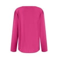 thumbnail image 5 of LISTHA Long Sleeve Shirts for Women Fashion Pleated Tops Crew Neck Dressy Tunic Tops 2025 Casual Blouses Hot Pink XL, 5 of 6
