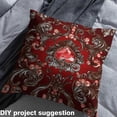 thumbnail image 2 of Feelyou Gothic Baroque Damask Fabric by the Yard 1 Yard, Vintage Flower Room Decor Fabric by the Yard, Diamond Love Heart Fabric for Sewing, Microfiber Bedroom Decor, 2 of 6