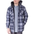 thumbnail image 2 of Visive Big Mens Heavy Sherpa Zip Up Lined Flannel Jacket with Hood, 2 of 8