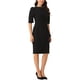 thumbnail image 4 of Vestido Ruched Chic INSPIRE para mujer, vestido de trabajo de manga corta, tendencia M negro, 4 of 6