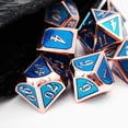 thumbnail image 1 of Haxtec-Juego de dados Dnd de Metal, dados D & D pesados ??para mazmorras y dragones, juegos de mesa de juego de rol Pathfinder, dados esmaltados, azul cobre, 1 of 5