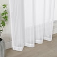 thumbnail image 5 of OVZME Luna 84" White Striped Sheer Curtains 2 Panels - Light Filtering Privacy Sheers for Living Room Sliding Glass Doors, Vertical Stripe Textured Rod Pocket, 42"W x 84"L Each, White, 5 of 7