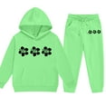 thumbnail image 5 of Hessimy Toddler Boys Girls Spring Summer 2Pcs Crewneck Long Sleeve Sweatshirt Elastic Joggers Pants Soft Sweatsuit(Light Green,7-8 Years), 5 of 6