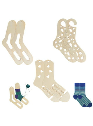 SEWACC 1 Pair Sock Blockers Natural Wood Hand Knit Sock Forms Stocking  Stretchers Knitted Socks Template for Knitting Crochet Socks Knitters Gift