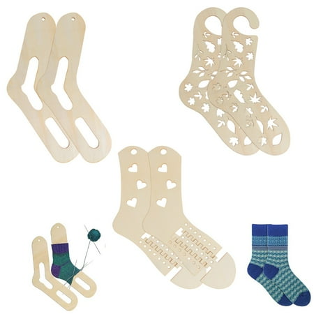 

6pcs Wooden Sock Blocker Knitting Crochet Stocking Display Molds Handmade Knit Sock Form Stretchers Adjustable DIY Weave Sock Tools