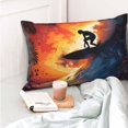 thumbnail image 4 of KLL Sunset Surfing Silhouette Pillow Covers Envelope Closure,Super Soft and Cozy Fuzzy Fleece Pillow Case Cover 14"x20", 4 of 5