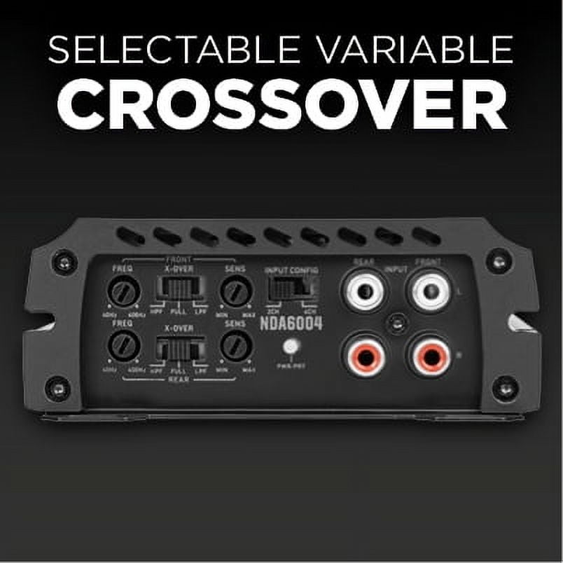 NVX NDA6004 4-Channel Car Amplifier 1200W Peak N-Series Class-D 2 Ohms Stable